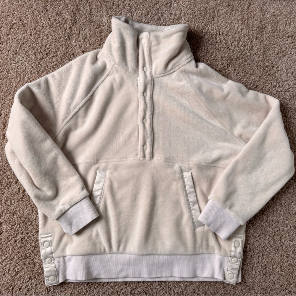 Athleta Recovery Cozy Snap Pullover Hoodie Size Large